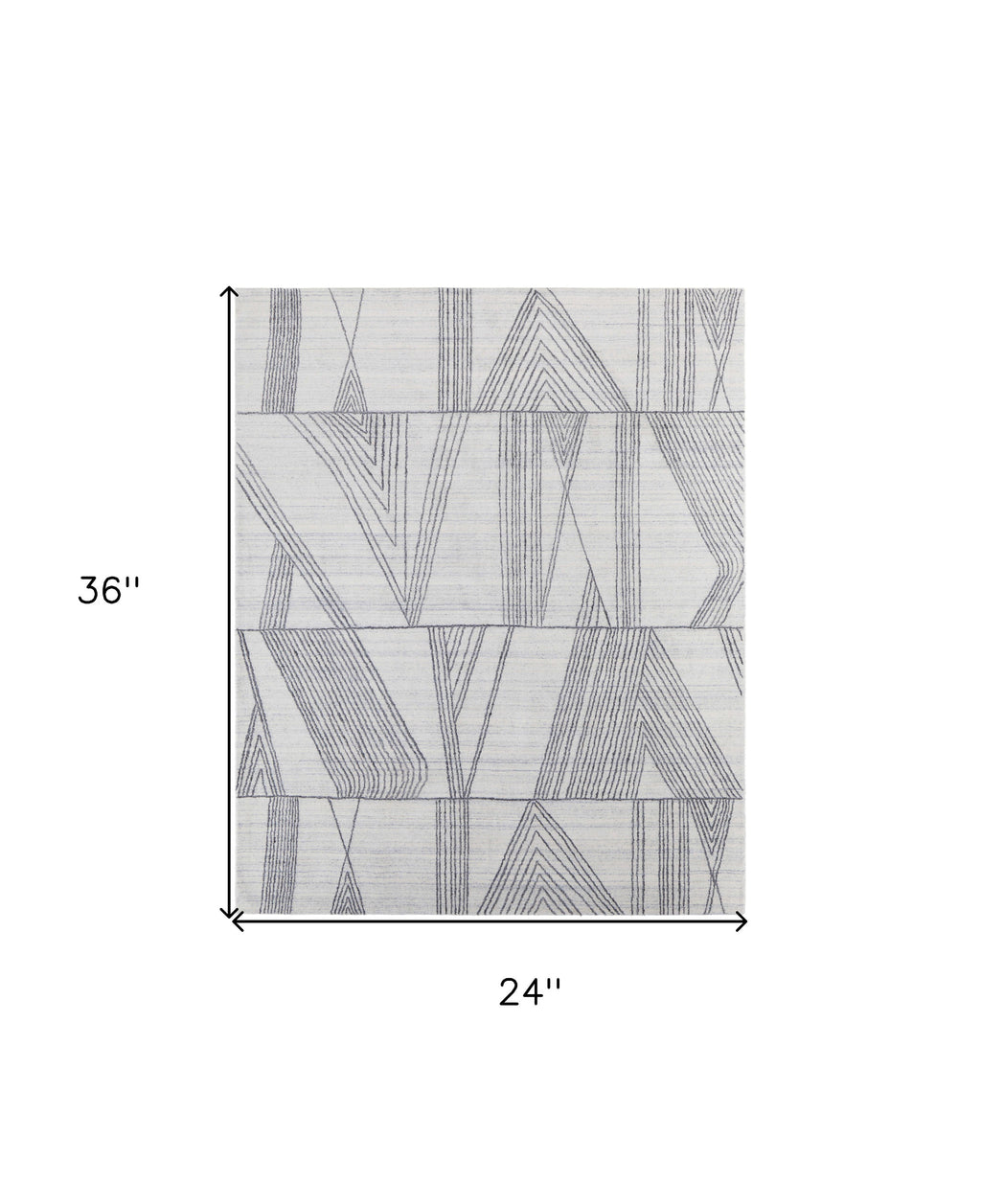 2' X 3' Black and Ivory Abstract Hand Woven Area Rug