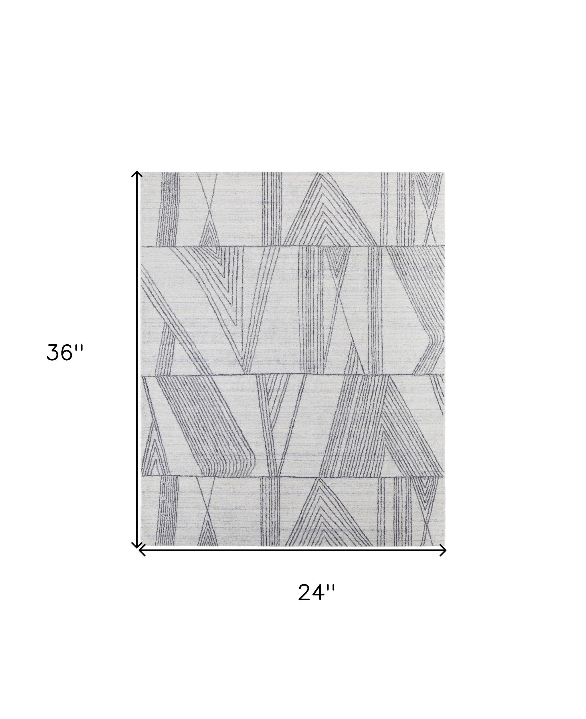 2' X 3' Black and Ivory Abstract Hand Woven Area Rug