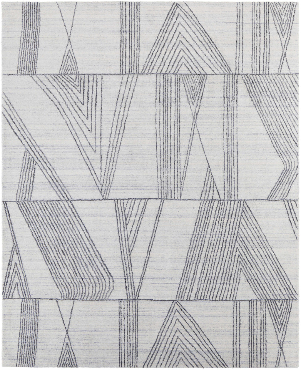 2' X 3' Black and Ivory Abstract Hand Woven Area Rug