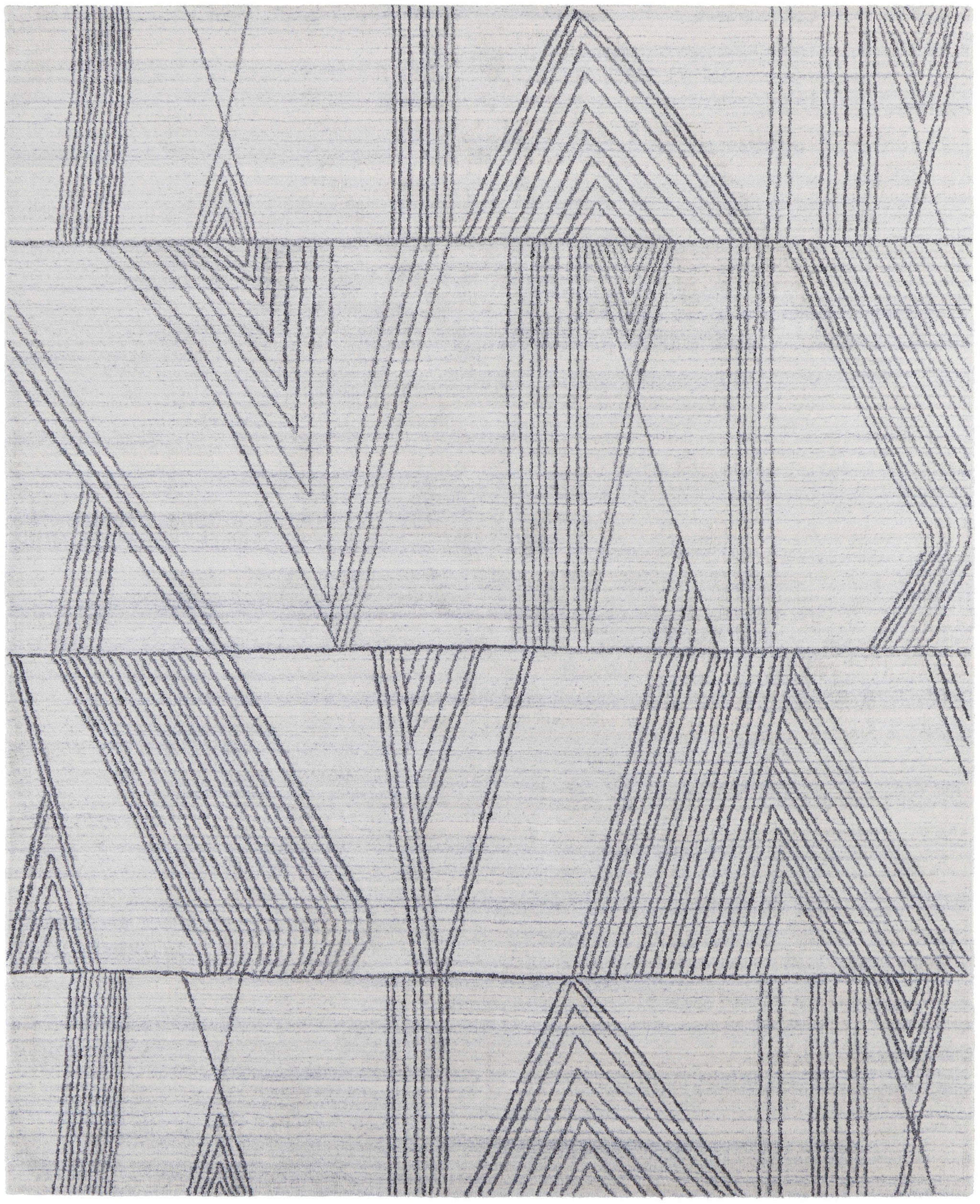 2' X 3' Black and Ivory Abstract Hand Woven Area Rug