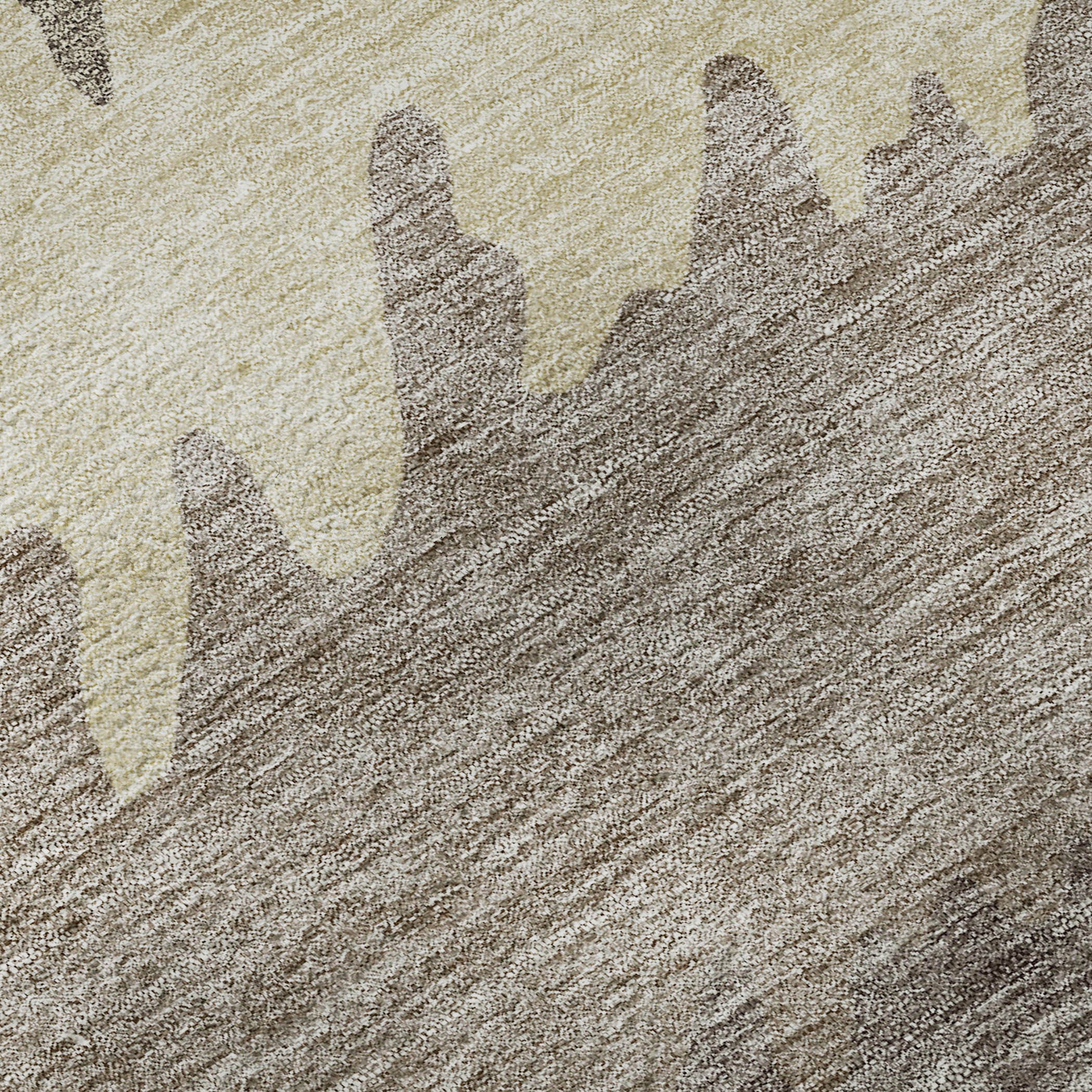 8' X 10' Taupe Gray And Beige Striped Washable Area Rug With UV Protection